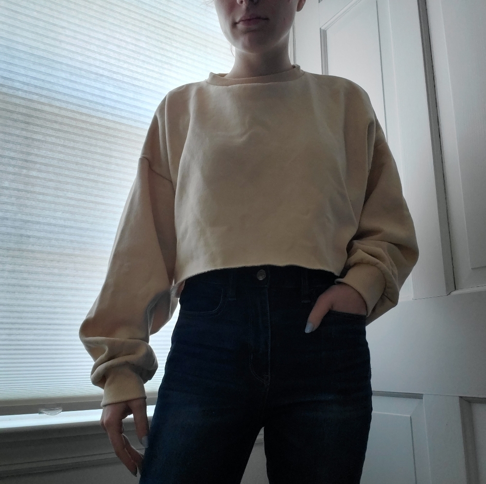 NWOT Cream sweatshirt - Picture 3 of 4